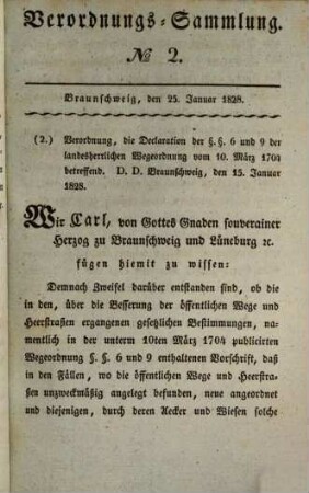 Verordnungssammlung für die Herzoglich-Braunschweigischen Lande. 15. 1828
