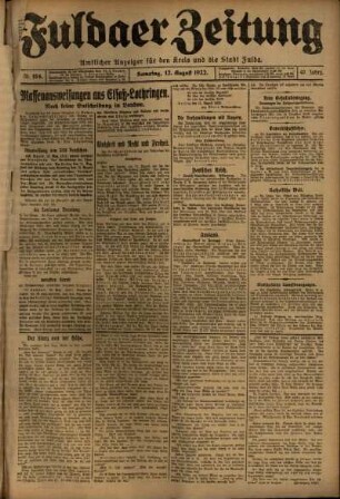 Ausgabe vom Samstag, den 12. August 1922.