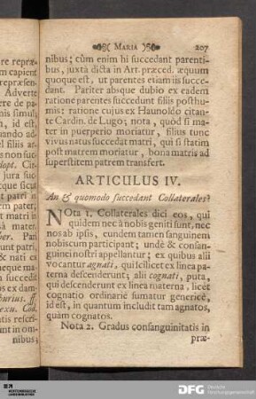 Articulus IV. An & quomodo succedant Collaterales?