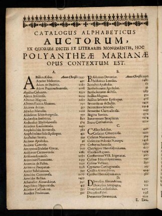 2v-3v, Catalogus Alphabeticus Auctorum