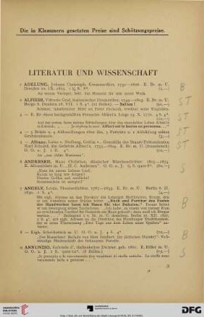 Literatur und Wissenschaft (Nr. 1-408)