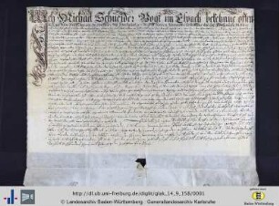 Urkunde, GLA Karlsruhe, 14/158