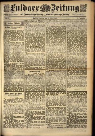 Erste Ausgabe vom Samstag, den 16. März 1901.