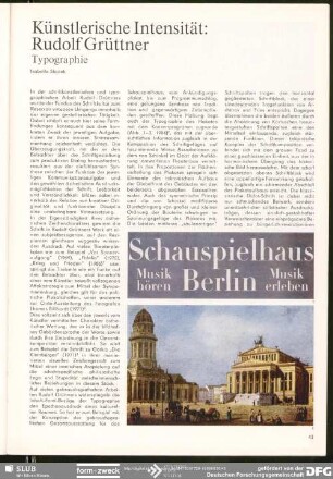 Künstlerische Intensität: Rudolf Grüttner Typographie