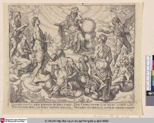 [Satan fechtet den Gottvater an, seinen Schutz von Hiob aufzuheben]