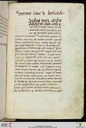 De Sancto Bernardo et de Sancto Benedicto Sermones 1-12