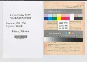 Entnazifizierung Wilhelm Erkens, geb. 12.09.1907 (Angestellter)