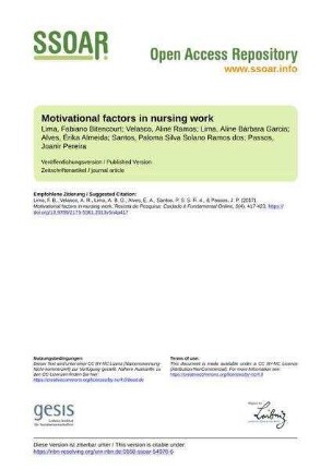 Motivational factors in nursing work