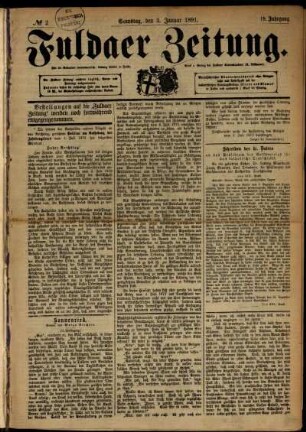 Ausgabe vom Samstag, den 03. Januar 1891.