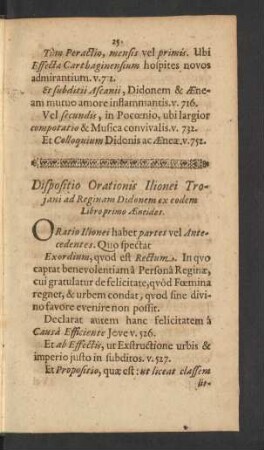 Dispositio Orationis Ilionei Troiani ad Reginam Didonem ...