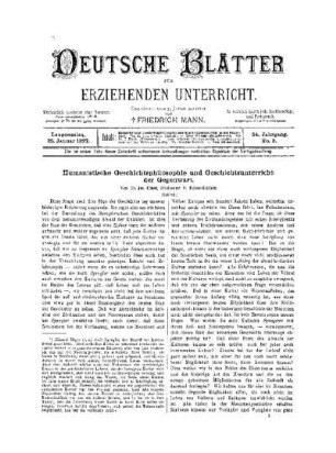 Humanistische Geschichtsphilosophie und Geschichtsunterricht der Gegenwart : (Schluß)