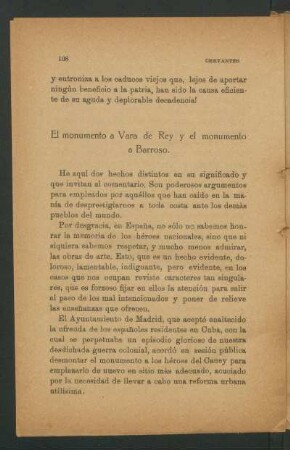 El monumento a Vara de Rey y el monumento a Barroso.