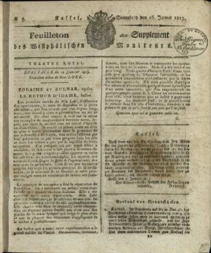 No. 5, Sonnabend den 16. Januar 1813