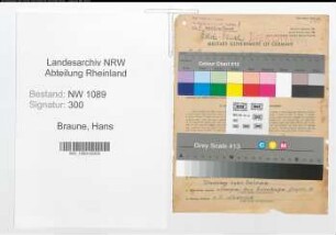 Entnazifizierung Hans Braune , geb. 03.08.1911 (Polizeibeamter)