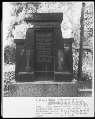 Grabstein des Isidor Bodenheim (gestorben 1912)