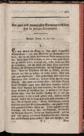 Am zwei und zwanzigsten Sonntage nach dem Fest der heiligen Dreieinigkeit