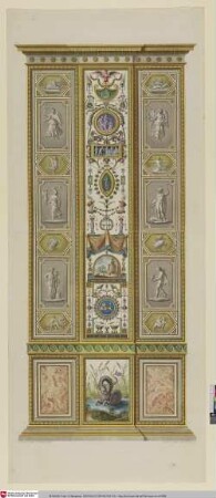 [Loggie di Rafaele nel Vaticano, Parte terza, Taf. 6: Äußerer Pilaster Loggia X (Die Hauptdarstellung in dieser Verzierung ist eine Landschaft mit Ruinen)]