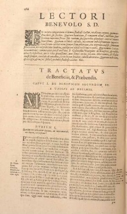 Tractatvs de Beneficiis, & Praebendis.