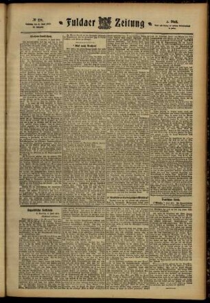 Zweite Ausgabe vom Samstag, den 08. Juni 1912.