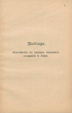 Geheimschriften des sechzehnten Jahrhunderts vorzugsweise in Zeichen
