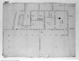 Rom, Vatikan, Loggia Gregors XIII. im Cortile di San Damaso, Grundriss des Dachgeschosses und der angrenzenden Räume