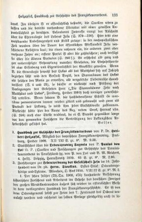133-136 [Rezension] Holzapfel, Heribert, Handbuch zur Geschichte des Franziskanerordens