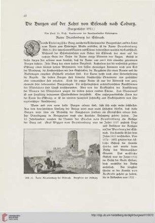 11: Die Burgen auf der Fahrt von Eisenach nach Coburg : (Burgenfahrt 1910)
