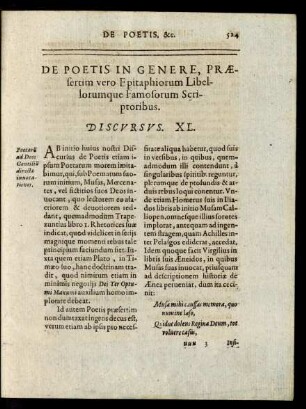De Poetis In Genere, Praesertim vero Epitaphiorum Libellorumque Famosorum Scriptoribus. Discursus XL.