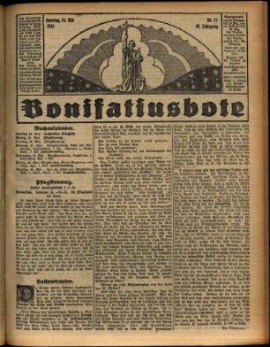 Erste Ausgabe vom Sonntag, den 24. Mai 1931.