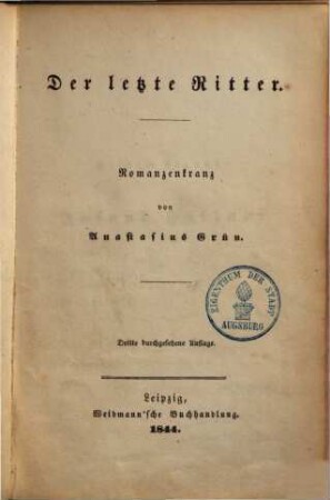 Der letzte Ritter : Romanzenkranz