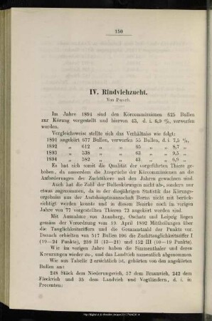 IV. Rindviehzucht
