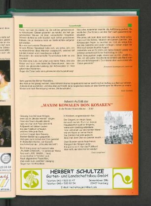 Advent-Auftritt der "Maxim Kowalen Don Kosaken"