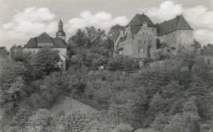 Wolkenstein, Schloss und Bartholomäuskirche, Ansicht von Nordwesten