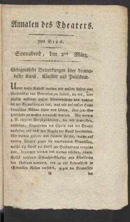 7tes Stück. Sonnabend, den 2ten März