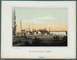 Die Friedrichshütte (Glasfabrik 1818 gegründet) in Döhlen (Freital), aus dem Album der Sächsischen Industrie