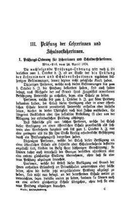 IV. Prüfung der Zeichenlehrer und der Zeichenlehrerinnen