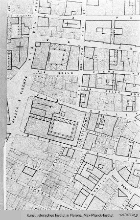 Topographischer Plan von Florenz bei der Piazza San Firenze