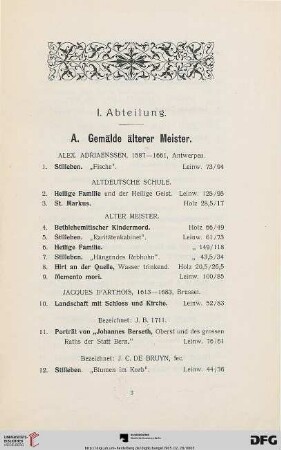 Gemälde älterer Meister (Nr. 1-117)