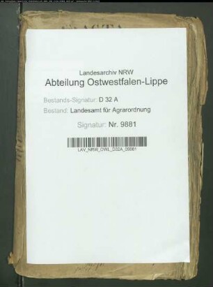 Oberntudorfer Gemeinheit, Krs. Paderborn. Teilung