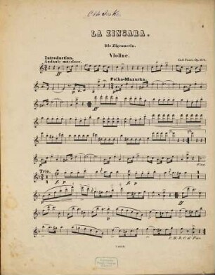Neue Tänze für Violine und Pianoforte, 9. La zingara : Polka Mazurka ; op. 104