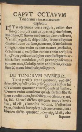 Caput Octavum Tonorum vim ac naturam explicat.