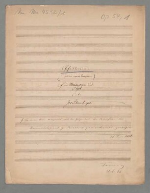 Vier Hymnen op. 54,1 - BSB Mus.ms. 4532-1 : "Offertorium pro omni tempore..."