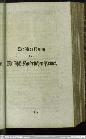 Beschreibung der Russisch-Kaiserlichen Armee