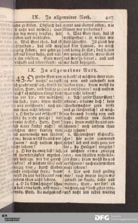 IX. In allgemeiner Noth.
