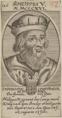 Bildnis von Philippus V., König von Frankreich