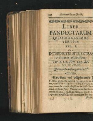 Liber Pandectarum Quadragesimus Tertius.