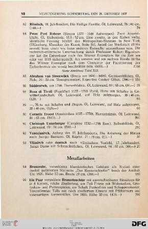 Metallarbeiten (Nr. 94-127)