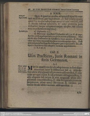 Cap. II. Usus Practicus, Iuris Romani in foris Germaniae