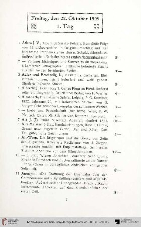 Freitag, den 22. Oktober 1909 (Nr. 1-170)