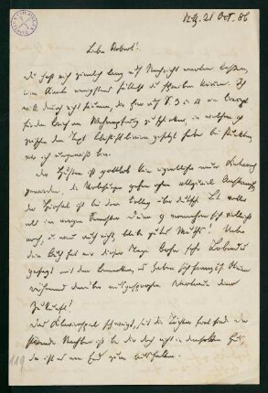 Brief vom 21. Oktober 1886